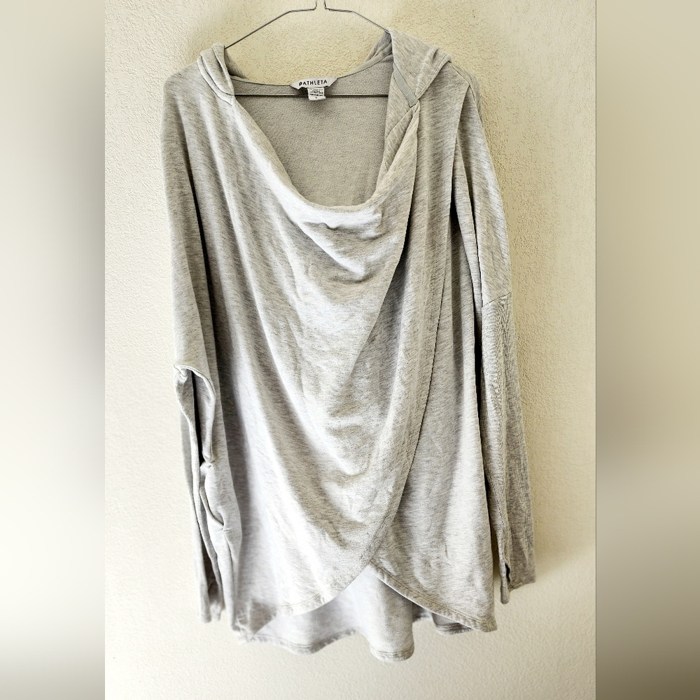 Athleta Heather Gray Draped Sweatshirt